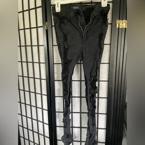 AKIRA Black Skinny Distressed Jeans